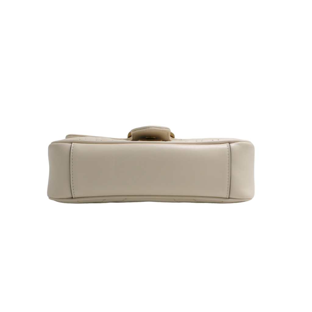 Gucci GG Marmont Chain Shoulder Bag White 446744 - Luxury Handbag